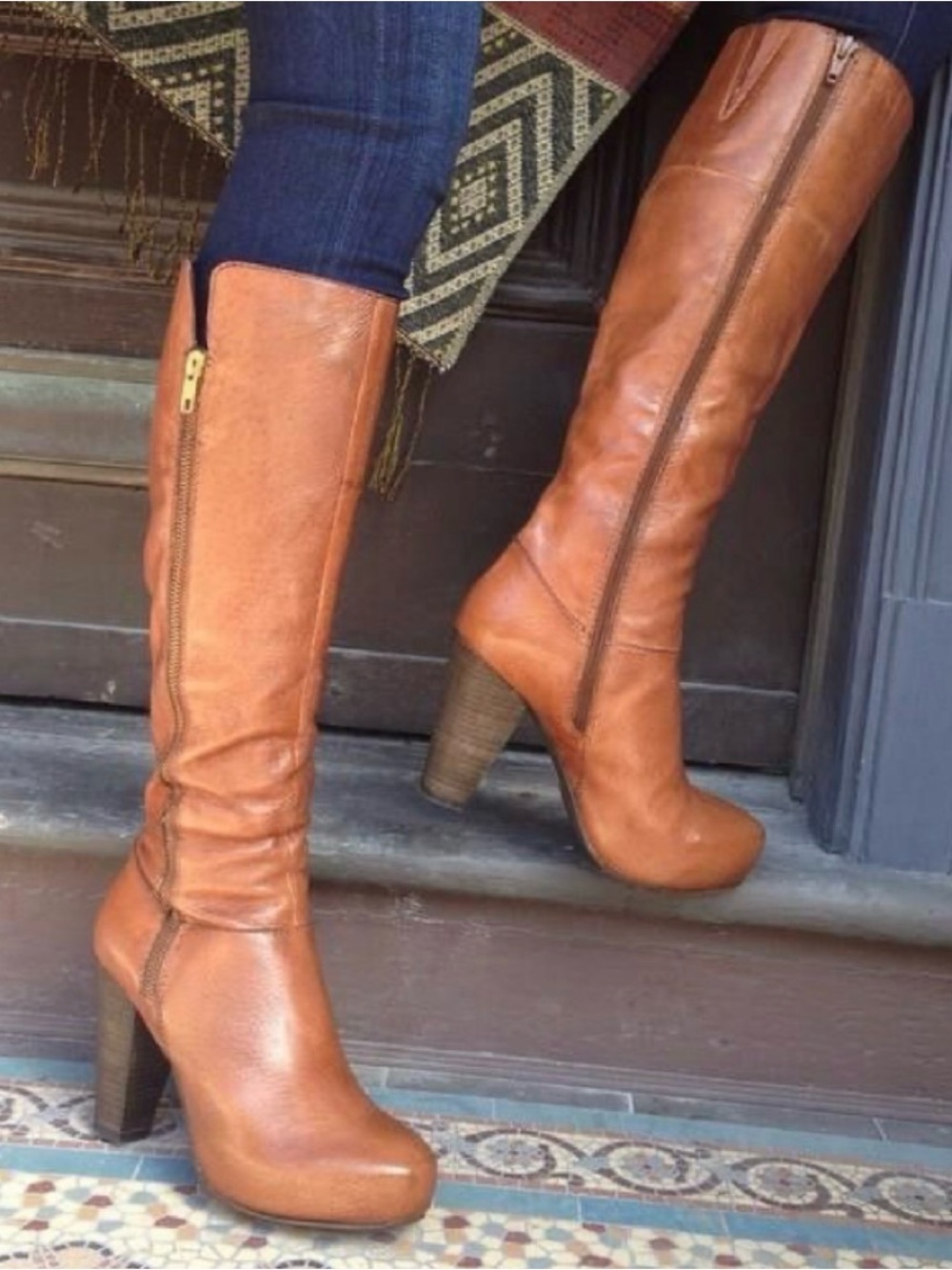 Steve Madden Rikki Women’s Knee-High Platform Boots in color Cognac
